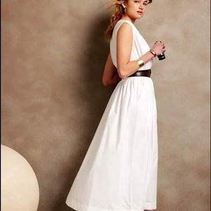 Banana Republic Notch-Neck White Maxi Sleeveless Dress